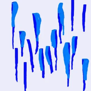 Abstracte blauwe streken: een verkenning van moderne kunst posters & art prints door Lembayung senja studio [Vintage Poster] - Premium Poster - 50x70 Vente Flash