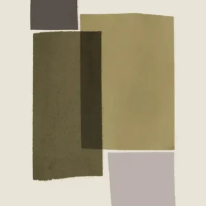 Abstracte Harmonie: Aardse Tonen en Geometrische Vormen posters & art prints door Dan Hobday - Premium Poster - 50x70 Bon Marché