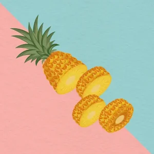 Zomerse ananasschijfjes posters & art prints door Puspita Wulandari - Premium Poster - 50x70 Remise