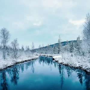 Å in de winter garb posters & art prints door Peter Bjurström - Premium Poster - 50x70 Solde