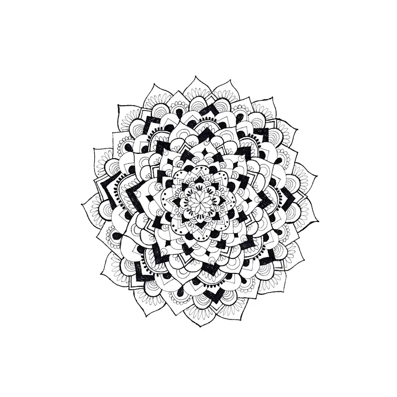 Zwart-witte mandala posters & art prints door Sonja Valkeajärvi - Premium Poster - 50x70 Livraison Gratuite