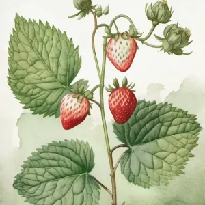 Aardbei posters & art prints door Annica Mari - Premium Poster - 50x70 Quantité Limitée