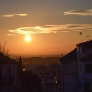 Zonsondergang in Granada posters & art prints door Andrew - Premium Poster - 50x70 Jusqu’à Épuisement Des Stocks