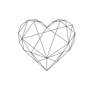 Zwart geometrisch hart posters & art prints door Pulse of Art - Premium Poster - 50x70 Offre Limitée