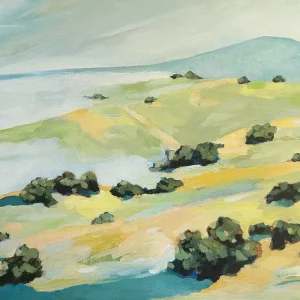 Zonovergoten heuvel posters & art prints door Claire Whitehead - Premium Poster - 50x70 Achat Immédiat