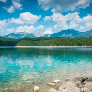 Zomerdag aan de Eibsee posters & art prints door Martin Wasilewski - Premium Poster - 50x70 Nouveauté