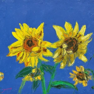 Zonovergoten bloesems posters & art prints door Jukyong Park - Premium Poster - 50x70 Achetez Aujourd’hui