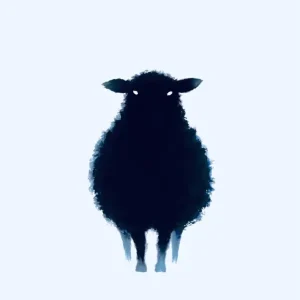 Zwarte Schaap posters & art prints door Camilla - Premium Poster - 50x70 Marque