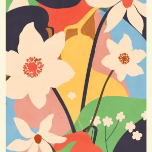 Abstract Art Landscape Flowers posters & art prints door ThingDesign - Premium Poster - 50x70 Top Vente