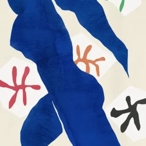 Abstracte blauwe figuur posters & art prints door Little Dean - Premium Poster - 50x70 Nouveauté