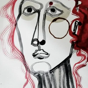 Abstract Portret: De Essentie van Emotie posters & art prints door Doris Schmitz - Premium Poster - 50x70 Livraison Express