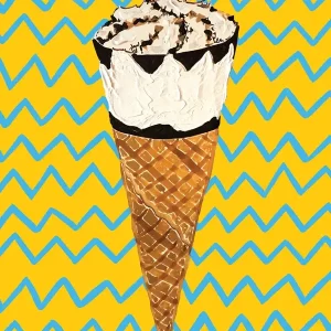 Zigzag Delight Kegel posters & art prints door Alice Straker - Premium Poster - 50x70 Super Prix