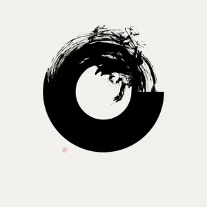 Zen Circle Wave posters & art prints door Thoth Adan - Premium Poster - 50x70 Commande En Gros