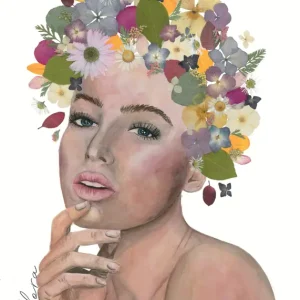 Woman with a Floral Crown posters & art prints door Louise Reker - Premium Poster - 50x70 Produit De Marque