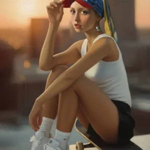 Zonsondergang Parel posters & art prints door Dikhotomy - Premium Poster - 50x70 Nouveauté