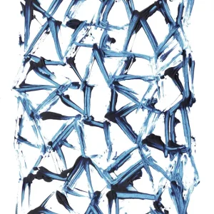 Abstracte blauwe patronen: een moderne artistieke expressie posters & art prints door Dan Hobday - Premium Poster - 50x70 Prix Cassé