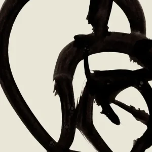 Abstracte Elegantie: De Dans van de Inkt posters & art prints door Dan Hobday - Premium Poster - 50x70 Réduction