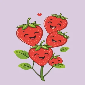 Aardbei Ontwerp Vector posters & art prints door faza muqoffan - Premium Poster - 50x70 Usine Directe