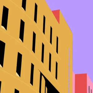 Abstracte stedelijke geometrie: een modern architectonisch perspectief posters & art prints door Giuseppe Cristiano - Premium Poster - 50x70 Satisfait Ou Remboursé