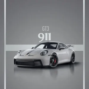 Porsche 911 GT3 in Crayon posters & art prints door Bouk de Roeck - Premium Poster - 50x70 Livraison Gratuite